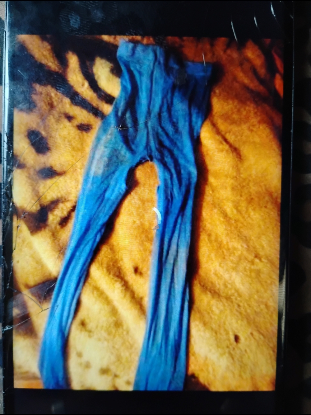 Classic Blue Opaque Women's Crotchless Pantyhose